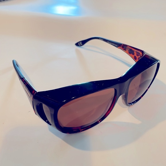 Polar Optics Polarized Unisex FO-001 Tortoise Driver Fits Over Sunglasses & Case - Picture 3 of 12